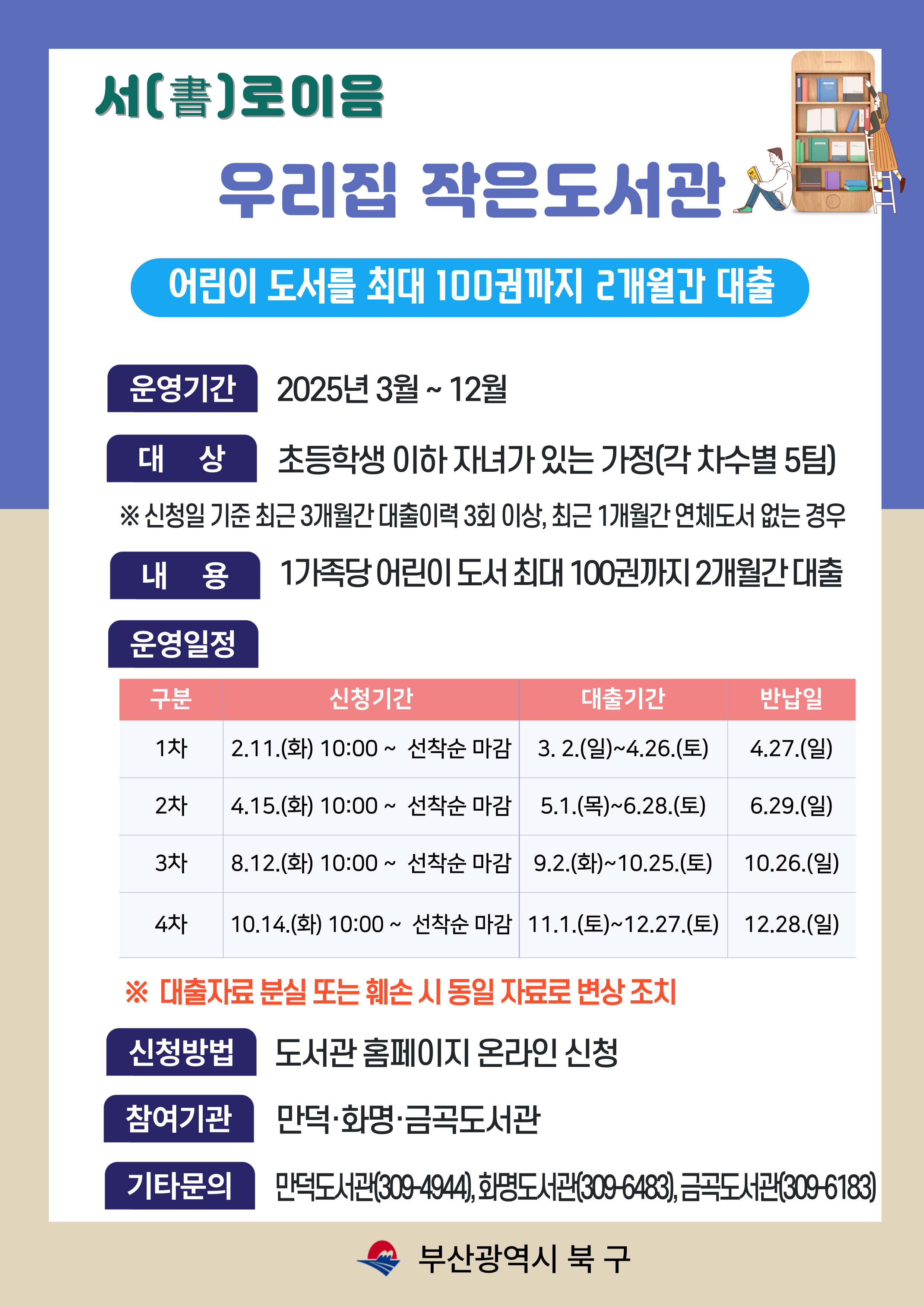 2025년 서(書)로 이음 <우리집 작은도서관> 운영 안내