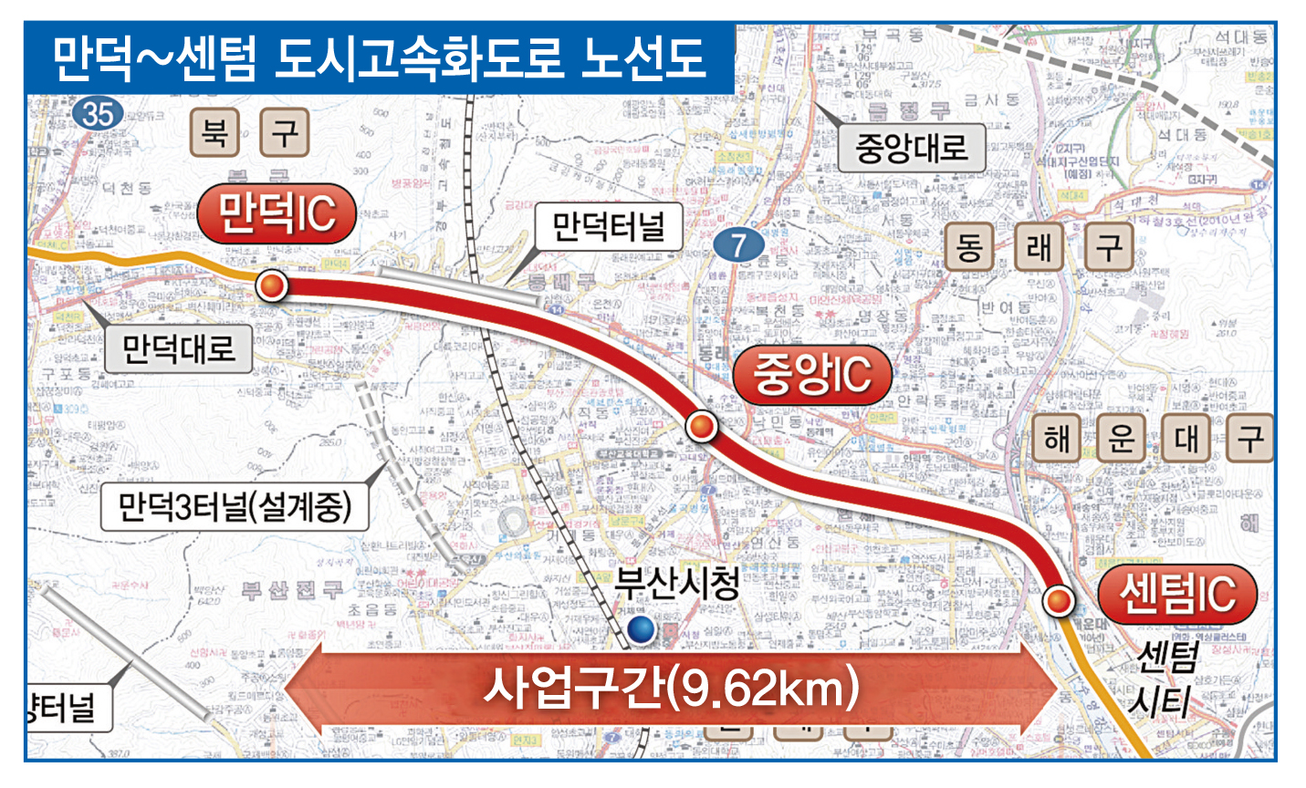 만덕~센텀 도시고속화도로 건설 본격화